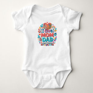 I Love Mom & Dad (Family Gift) Announce Pregnancy Baby Bodysuit
