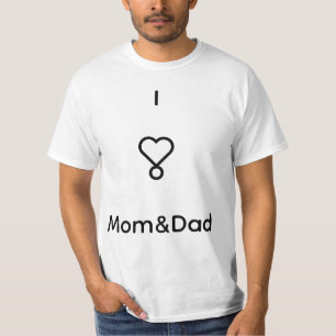 I Love Mom & Dad T-Shirt Cute Family Love Shirt