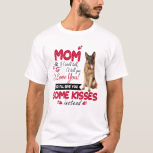 I Love Mom German Shepherd Dog Mom Paw Mother Day T-Shirt