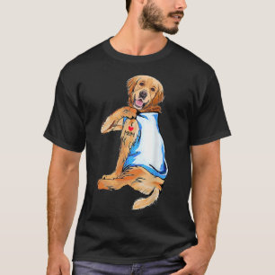 I Love Mom Golden Retriever Dog Funny Dogs Owner F T-Shirt