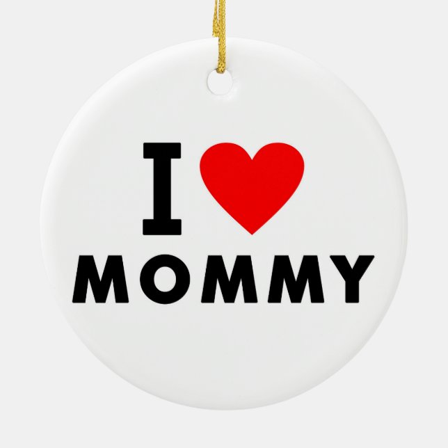 i love mom heart mommy text message mother symbol ceramic ornament (Back)
