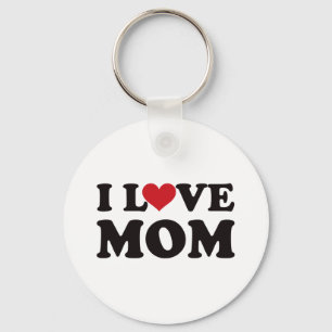 I Love Mom Keychain