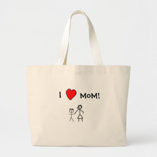 I love mom! large tote bag