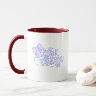 I Love Mom – Pastel Kawaii Design Mug