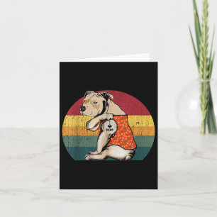 I Love Mom Pitbull Dog Tattoo Flower Vintage Mothe Card