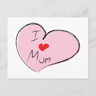 I Love Mom Postcard