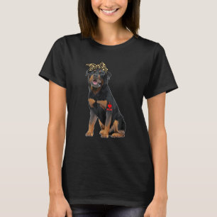 I Love Mom Rottweiler With Tattoo Mother Day Gift T-Shirt