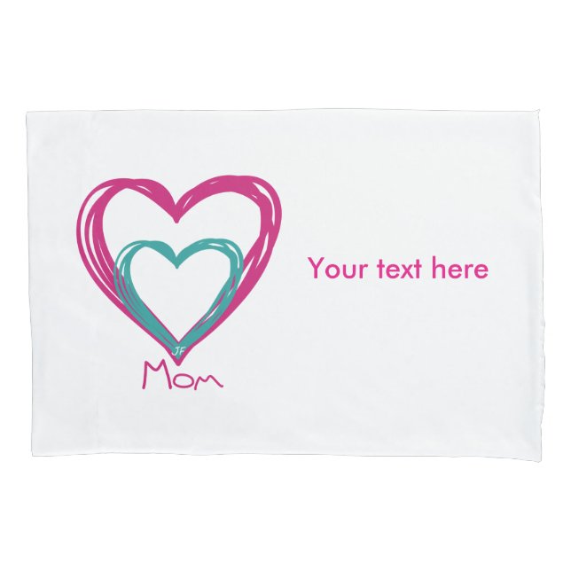 " I love mom" Single Pillowcase, Standard Size Pillowcase (Front)