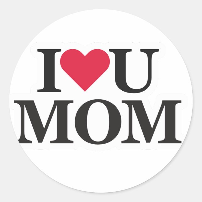 I Love Mom Sticker (Front)
