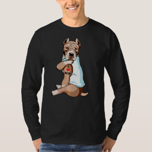 I Love Mom Tattoo American Pit Bull Mom Dog Women T-Shirt