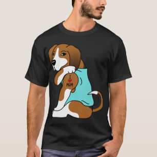 I Love Mom Tattoo Basset Hound Funny Mother's Day T-Shirt