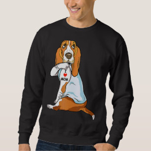 I Love Mom Tattoo Basset Hound Mom Dog Women 1 Sweatshirt