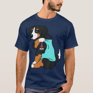I Love Mom Tattoo Bernese Mountain Dog Funny Mothe T-Shirt