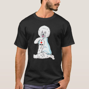 I Love Mom Tattoo Bichon Frise Mom Dog  Women T-Shirt
