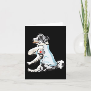 I Love Mom Tattoo Blue Merle Collie Mom Dog Lover Card