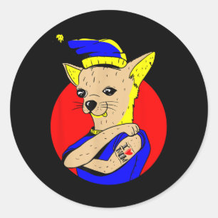 I Love Mom Tattoo Chihuahua Dog Mom Cute Mothers D Classic Round Sticker