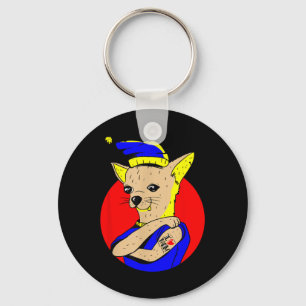 I Love Mom Tattoo Chihuahua Dog Mom Cute Mothers D Keychain
