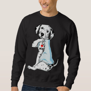 I Love Mom Tattoo Dalmatian Mom Dog Women Sweatshirt