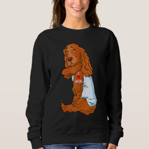 I Love Mom Tattoo English Cocker Spaniel Mother's Sweatshirt