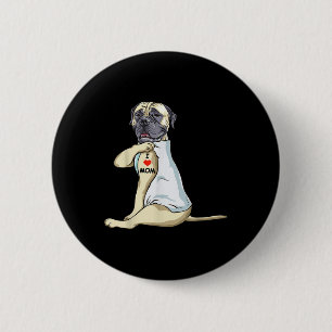 I Love Mom Tattoo English Mastiff Mom Dog Lover Wo 2 Inch Round Button