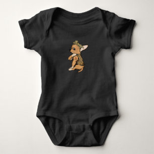 I Love Mom Tattoo Funny Chihuahua Dog With Bandana Baby Bodysuit