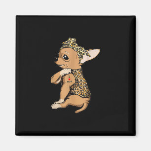 I Love Mom Tattoo Funny Chihuahua Dog With Bandana Magnet