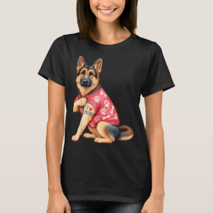 I Love Mom Tattoo Funny German Shepherd Dog Lover T-Shirt