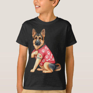 I Love Mom Tattoo Funny German Shepherd Dog Lover T-Shirt