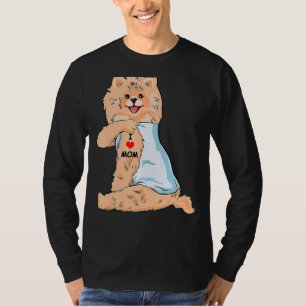I Love Mom Tattoo German Spitz Mom Dog Mother's Da T-Shirt