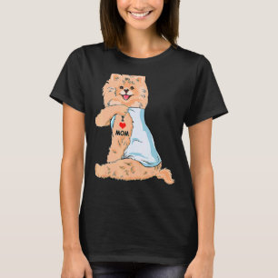 I Love Mom Tattoo German Spitz Mom Dog Mother's Da T-Shirt