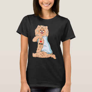 I Love Mom Tattoo German Spitz Mom Dog Women T-Shirt