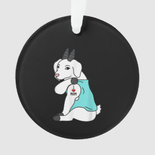 I Love Mom Tattoo Goat Funny Mors Day Pet Ornament