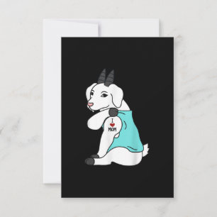 I Love Mom Tattoo Goat Funny Mors Day Pet RSVP Card