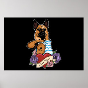 I Love Mom Tattoo I German Shepherd Mom Poster