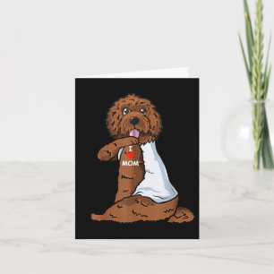 I Love Mom Tattoo Labradoodle Mom Dog Lover Women Card