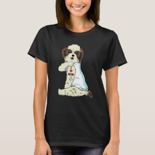 I Love Mom Tattoo Lhasa Apso Mom Dog Women T-Shirt