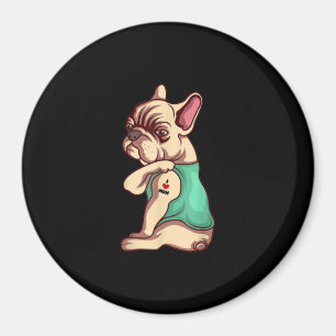 I Love Mom Tattoo Lover Funny French Bulldog Gift Magnet