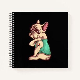 I Love Mom Tattoo Lover Funny French Bulldog Gift Notebook