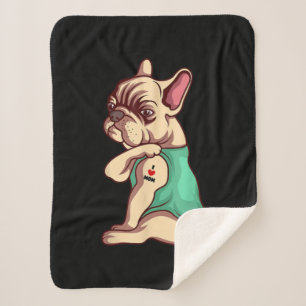 I Love Mom Tattoo Lover Funny French Bulldog Gift Sherpa Blanket