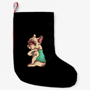 I Love Mom Tattoo Lover Funny French Bulldog Gift Small Christmas Stocking