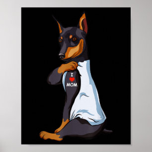 I Love Mom Tattoo Manchester Terrier Mom Dog Lover Poster