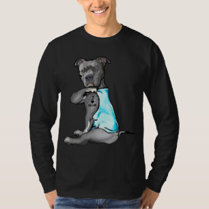 I Love Mom Tattoo Pitbull Dog Lover Women Gift Pit T-Shirt