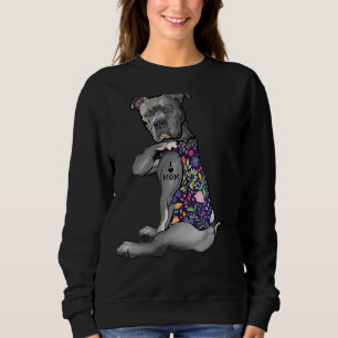 I Love Mom Tattoo Pitbull Mom Dog  Women 1 Sweatshirt