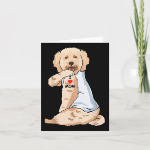 I Love Mom Tattoo Poodle Mom Dog Lover Women Card