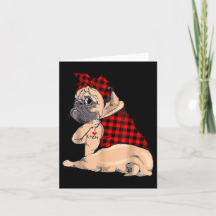I Love Mom Tattoo Pug Dog Lovers Bandana Mothers D Card