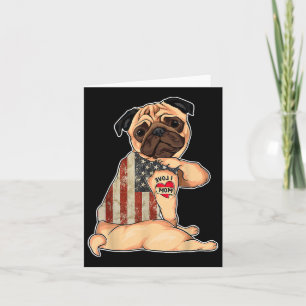 I Love Mom Tattoo Pug Dog Shirt American Flag Moth Card