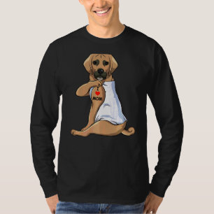 I Love Mom Tattoo Puggle Mom Dog  Women T-Shirt