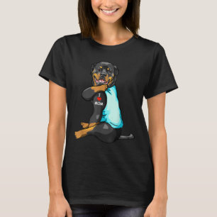 I Love Mom Tattoo Rottweiler Mom Dog Lover Women T-Shirt