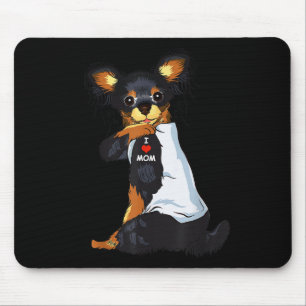 I Love Mom Tattoo Rusky Toy Mom Dog Lover Women Mouse Pad