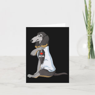 I Love Mom Tattoo Saluki Mom Dog Lover Women  Card